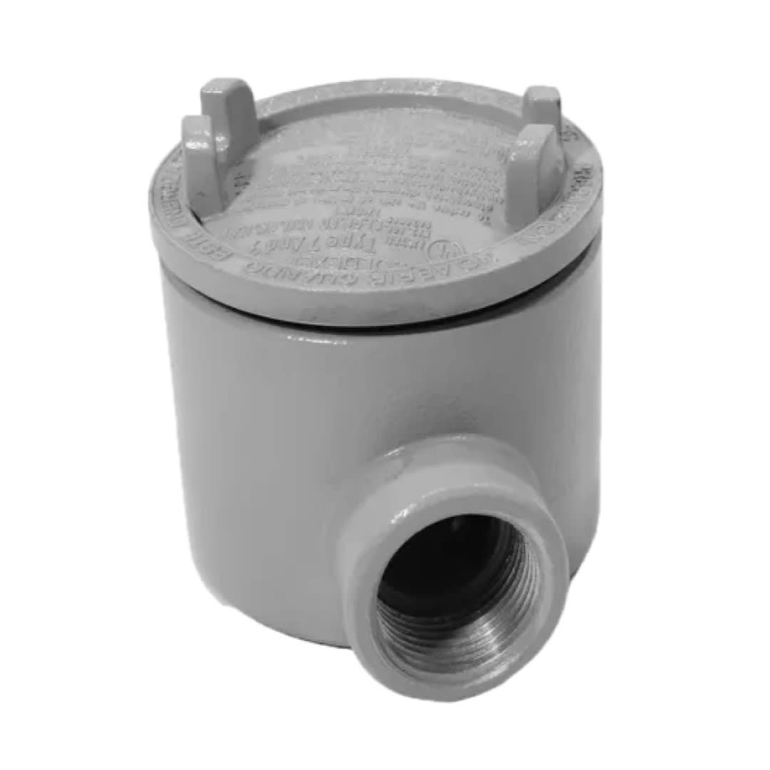 CAJA REDONDA TIPO GUAE AL. 2'' COVER Ø5'' NEMA 7 CL1 DIV1&2 SOLDEXEL