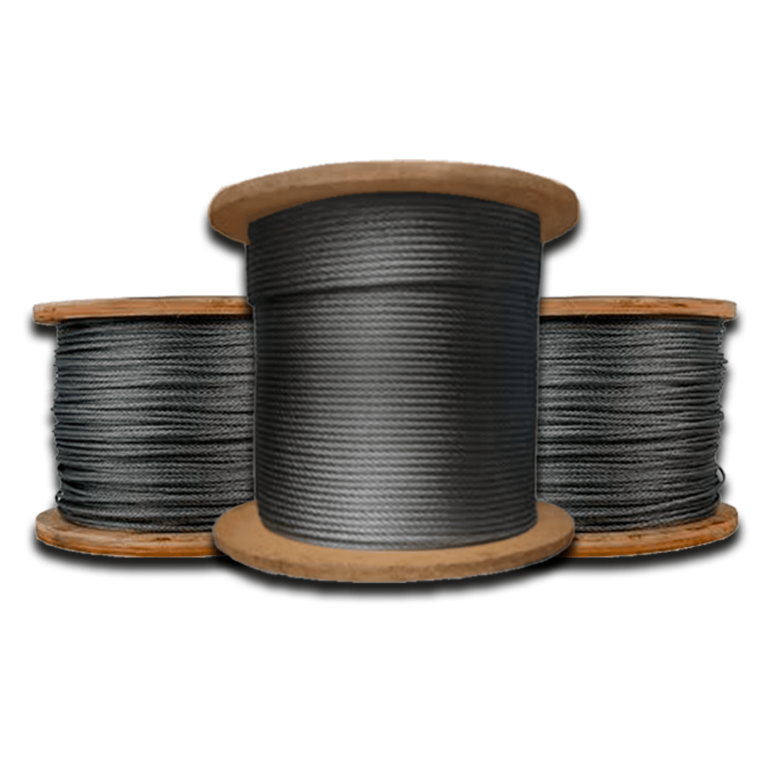 CABLE DE ACERO NEGRO TIPO COBRA A/F DE 1/4'' 6X19 PROCEDENCIA CHINA