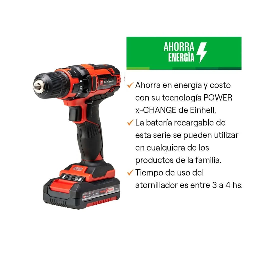 ATORNILLADOR 18V TC-CD 18/35 LI + 1 BATERIA 1.5 AH EINHELL13