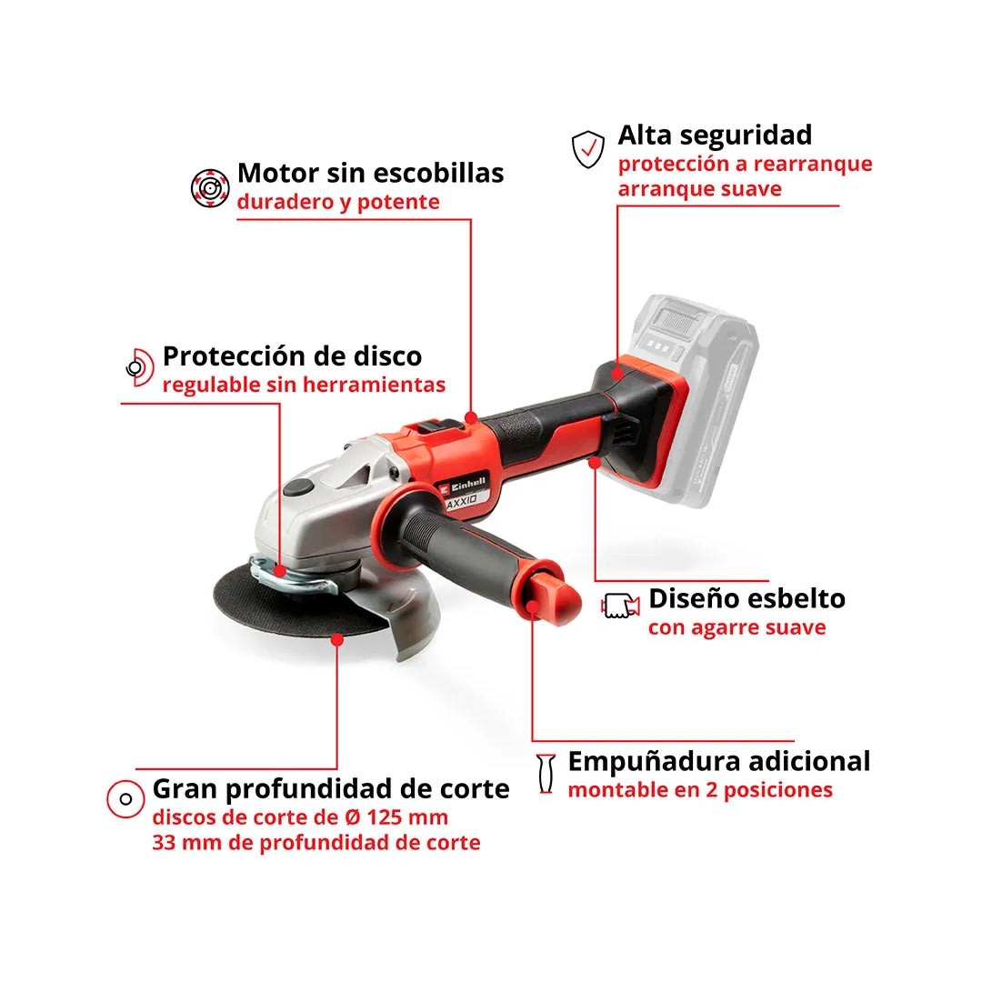 AMOLADORA AXXIO 18V 125MM POWER X-CHANGE EINHELL1