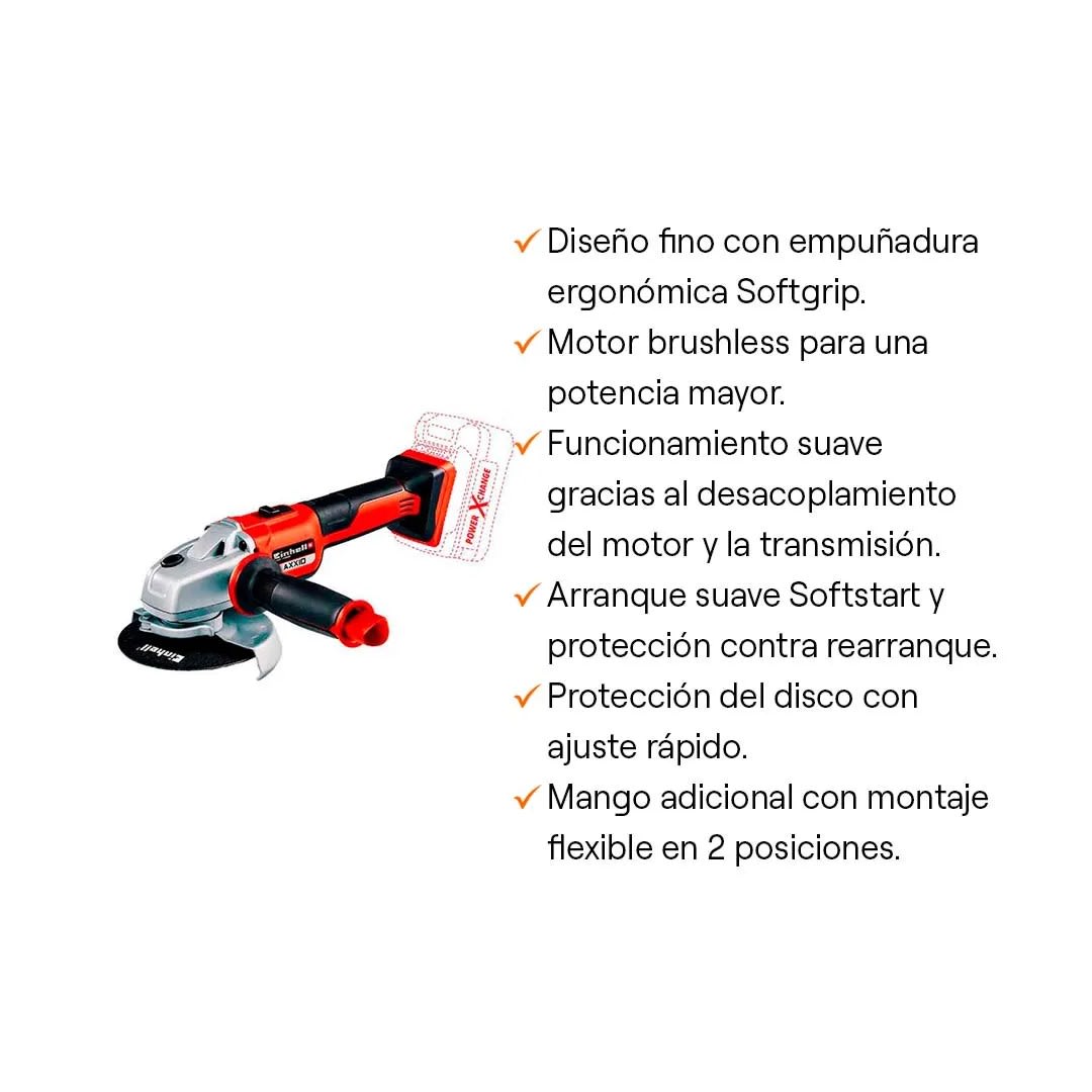 AMOLADORA AXXIO 18V 125MM POWER X-CHANGE EINHELL19