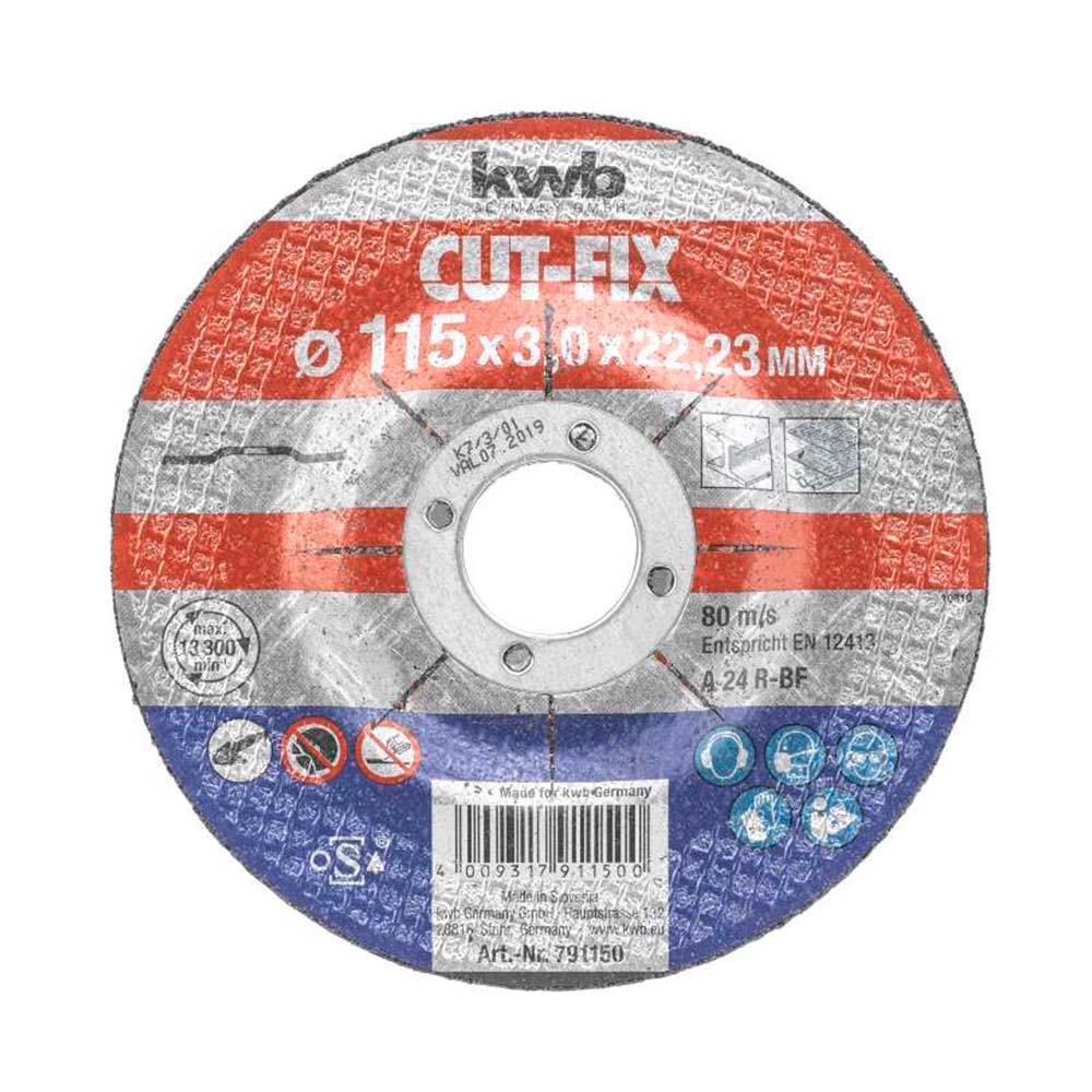 DISCO DE CORTE PARA METAL 115X3X22MM KWB1