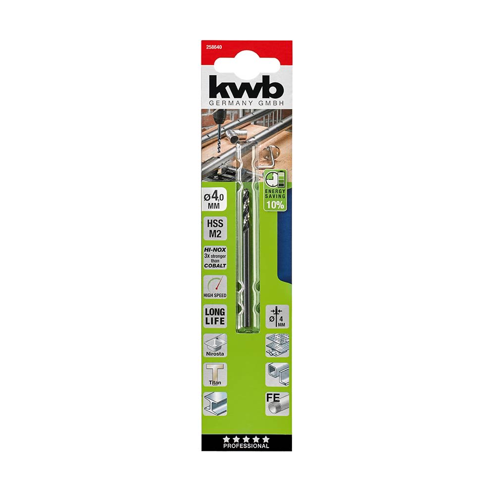 BROCA HI-NOX HSS METAL 4.0 MM AKKU-TOP KWB