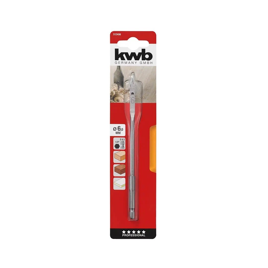 BROCA DE PALA PROFESIONAL PARA MADERA 6MM KWB3