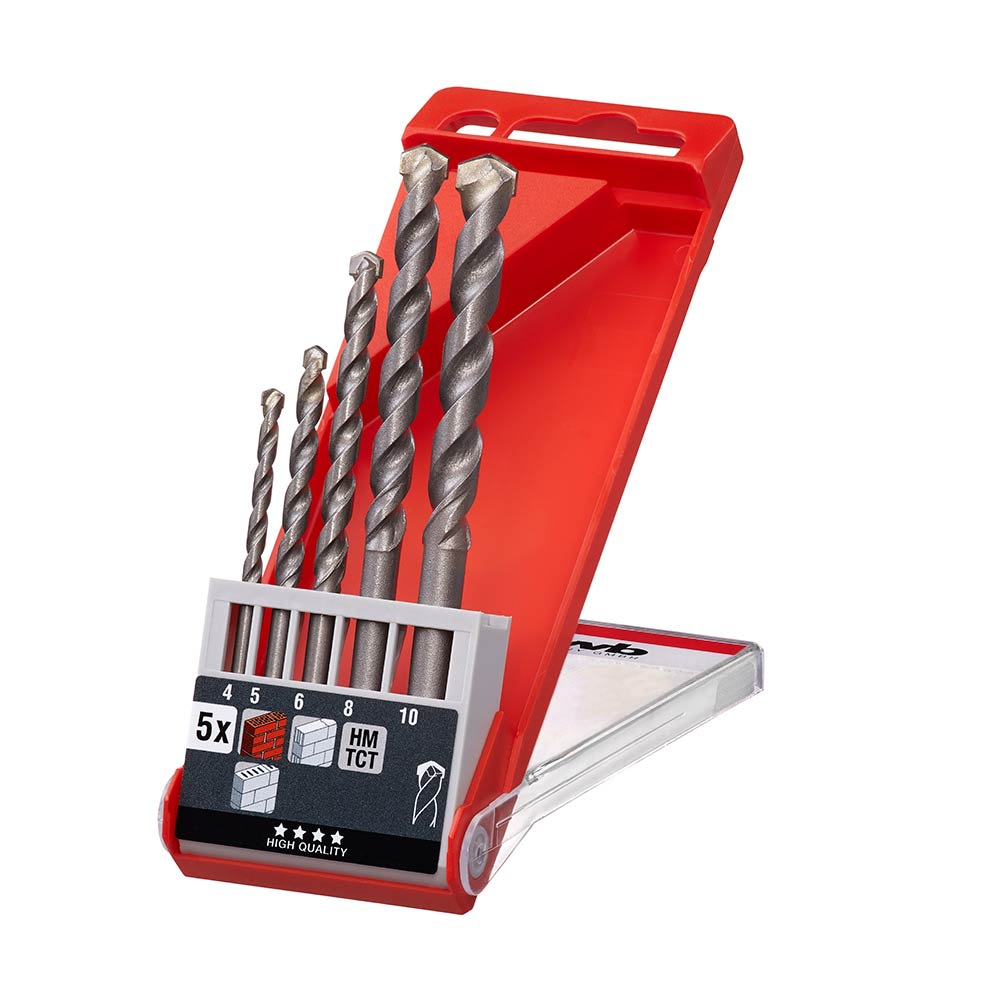 JUEGO DE BROCAS ESPIRAL KWB MODELO 038900 DE ACERO PARA TALADROS