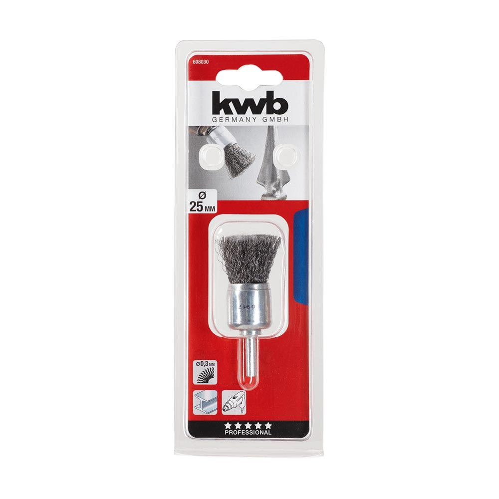 CEPILLO PINCEL ACERO HSS ONDULADO PARA TALADRO 25X6MM KWB1