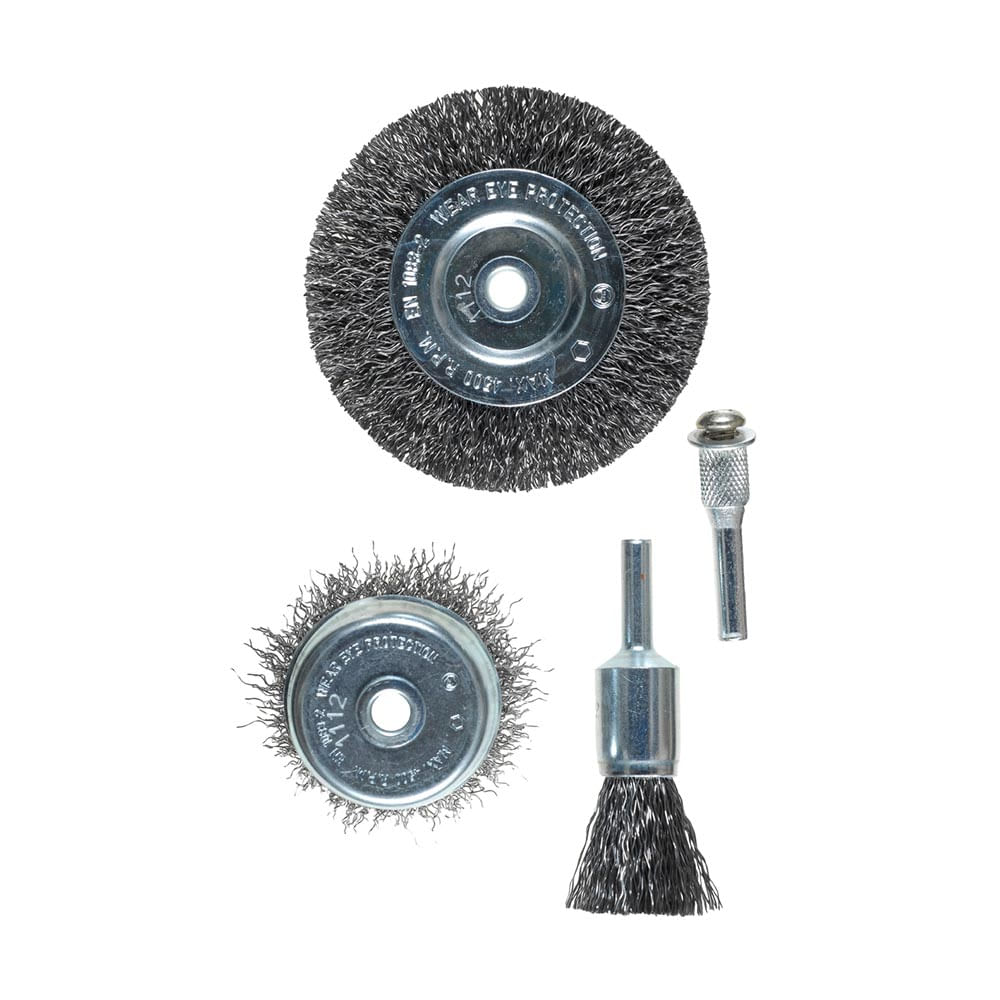 CEPILLOS METALICOS CIRCULARES MODELO 597500 DE ACERO JUEGO X4U KWB