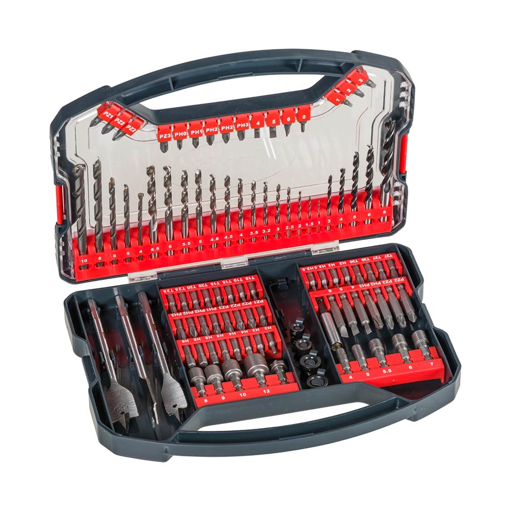 CAJA DE BROCAS PARA MADERA, METAL Y PIEDRA X10U KWB1