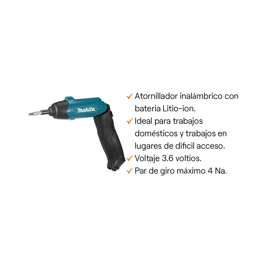 ATORNILLADOR INALAMBRICO 3.6V/4.5 NM + ACCESORIOS DF001DW MAKITA1