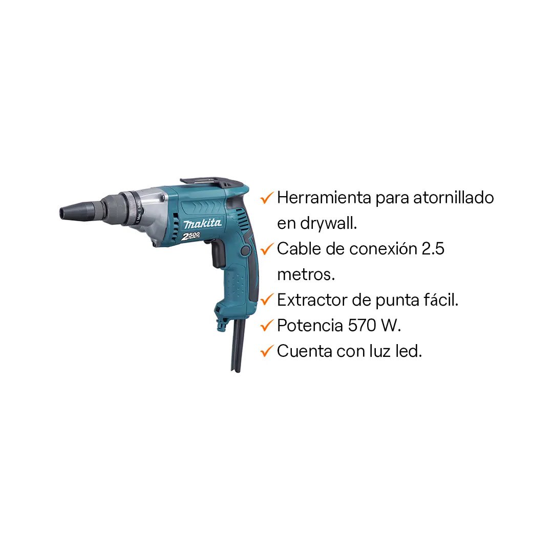ATORNILLADOR PARA DRYWALL 1/4'' 570W MAKITA1