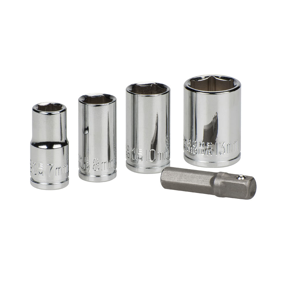 SET DE DADOS + ADAPTADOR 7-8-10-13MM 1/4'' KWB