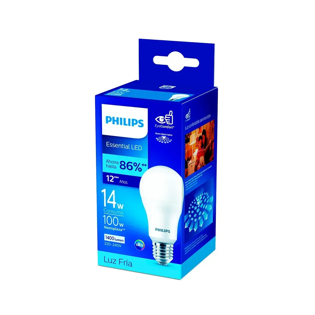 FOCO LED ESSENTIAL LUZ FRIA 14W E27 MODELO LF PHILIPS3