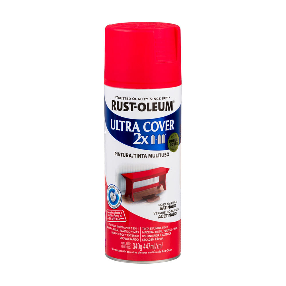 SPRAY 2X ROJO AMAPOLA SATINADO 340G ULTRA COVER