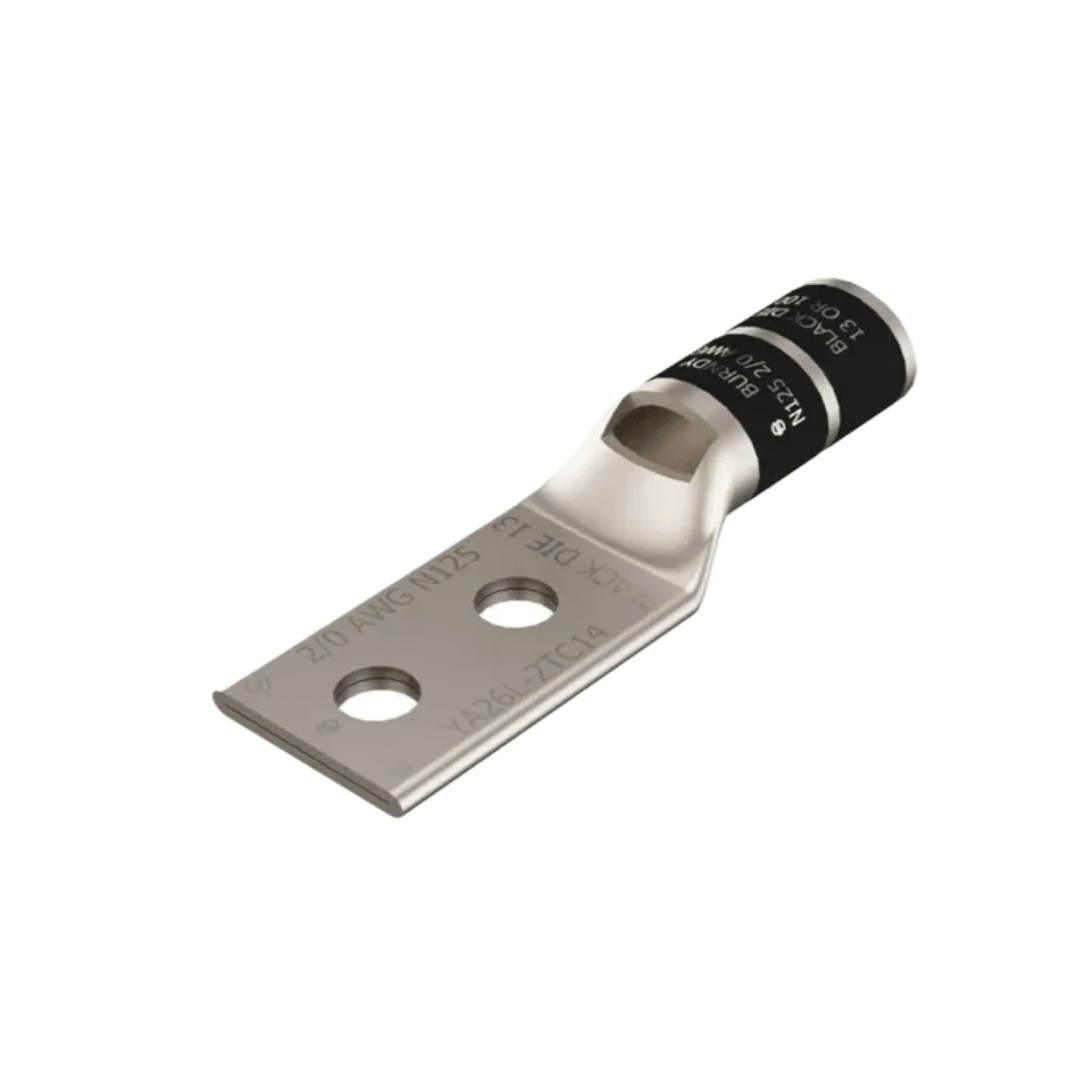 TERMINAL DE COMPRESION BARRIL STD CU/ES 2/0AWG C/2 Ø3/8'' 35KV CSA/UL BURNDY