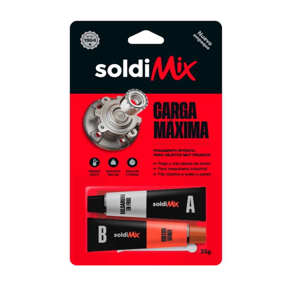 PEGAMENTO ULTRAFUERTE 35G NEGRO DE RESINA EPOXICA SOLDIMIX