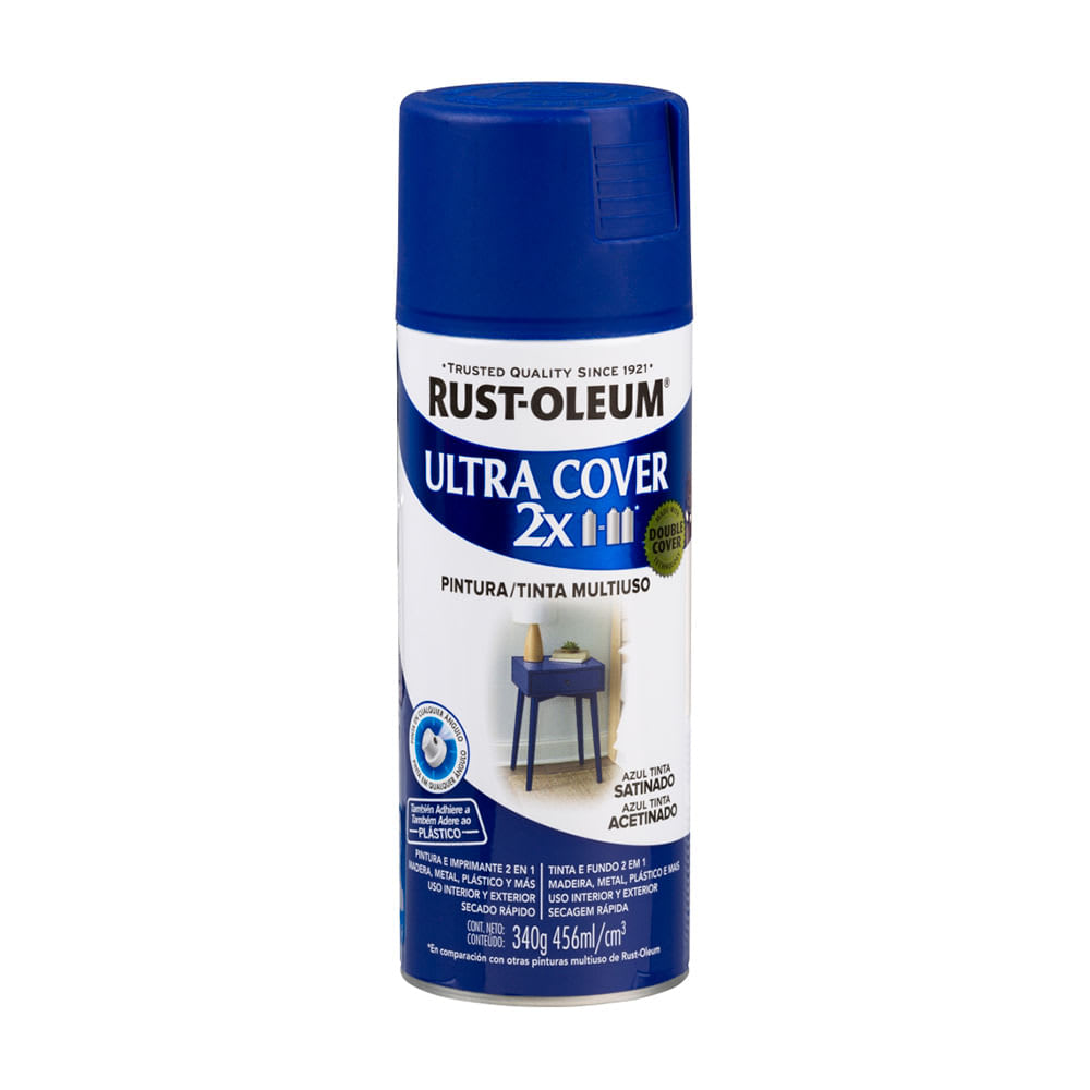 SPRAY COVER 2X AZUL TINTA SATIN 340 GRAMOS ULTRA COVER