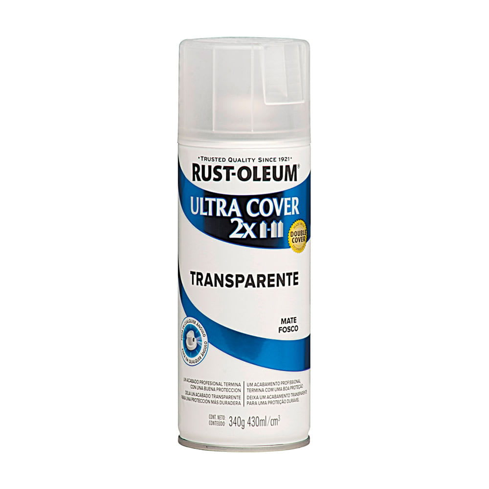 SPRAY 2X TRANSPARENTE MATE 340 GRAMOS ULTRA COVER