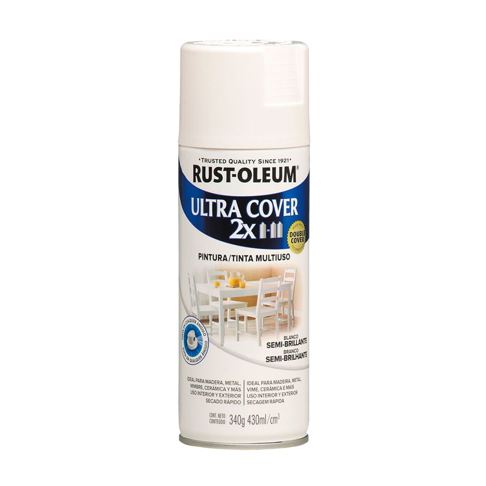 SPRAY 2X BLANCO SEMIBRILLANTE 340 GRAMOS ULTRA COVER