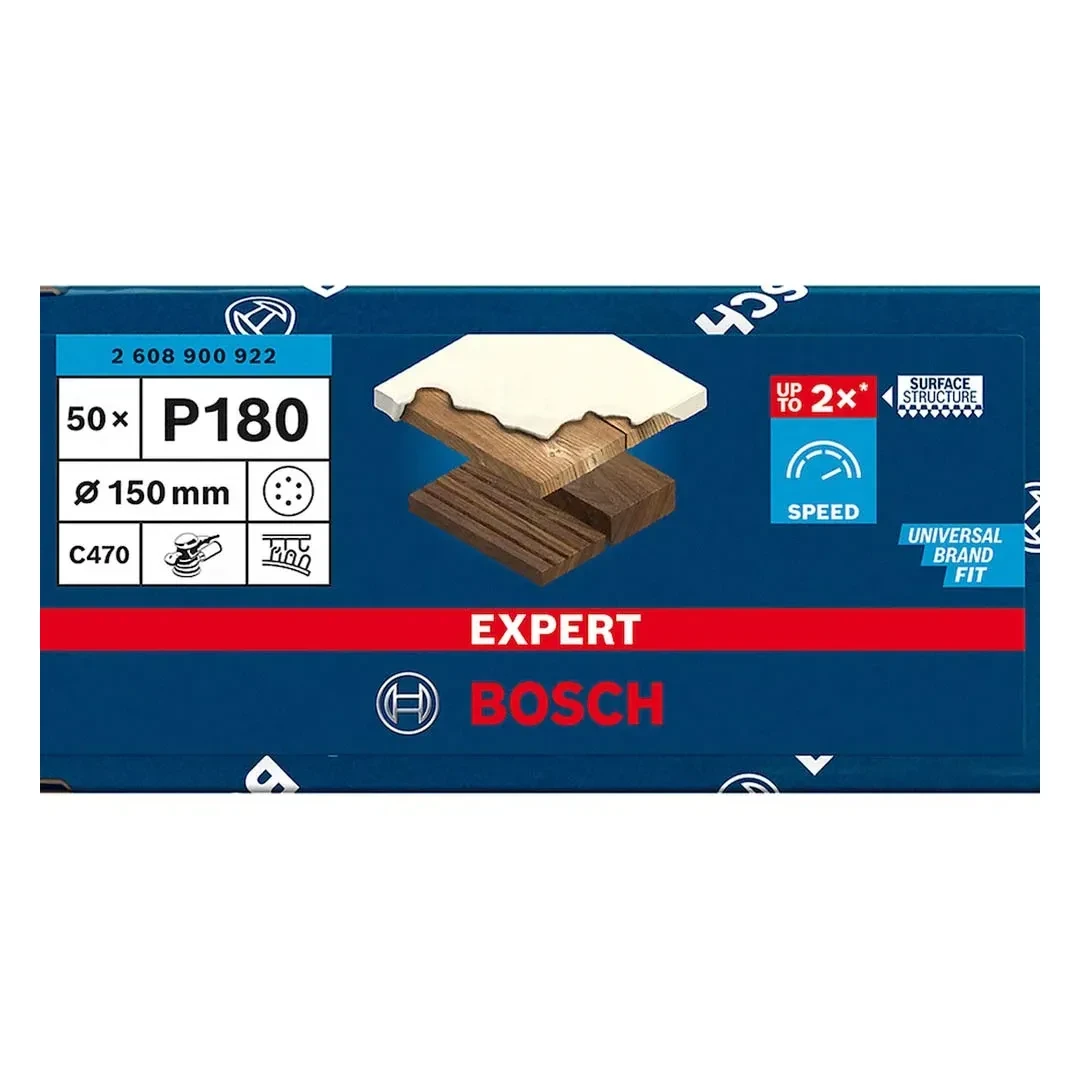 DISCO DE LIJA PARA MADERA 150MM GRANO 180 X50 UNIDADES BOSCH8
