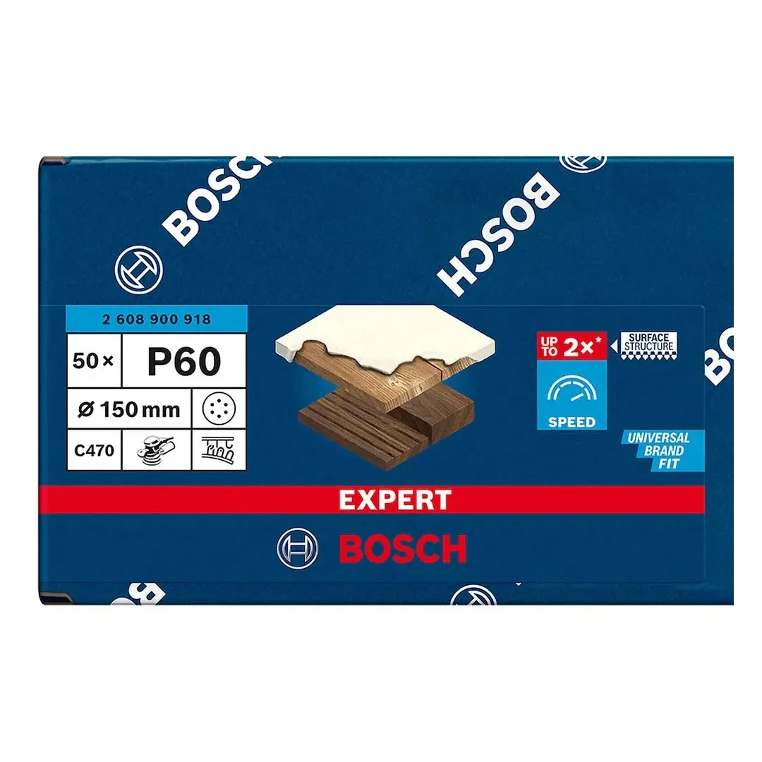 DISCO DE LIJA PARA MADERA 150MM GRANO 60 X50 UNIDADES BOSCH7