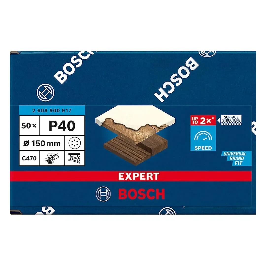 DISCO DE LIJA PARA MADERA 150MM GRANO 40 X50 UNIDADES BOSCH8