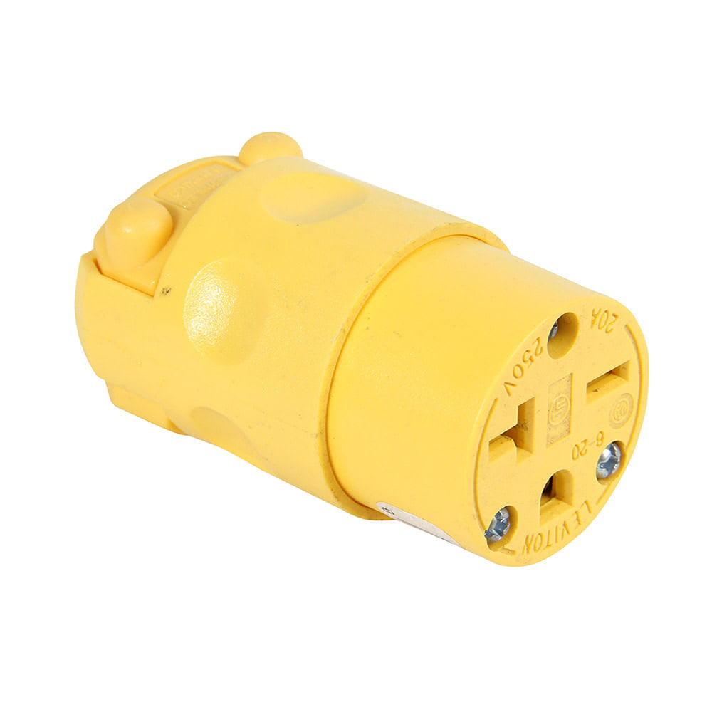 CONECTOR AEREO 20A 250V TUERTO CHINO PVC LEVITON