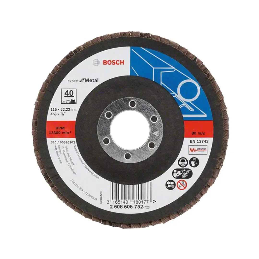 DISCO FLPA EXPERT FOR METAL 4.5'' CURVO FIBRA GRANO 40 BOSCH