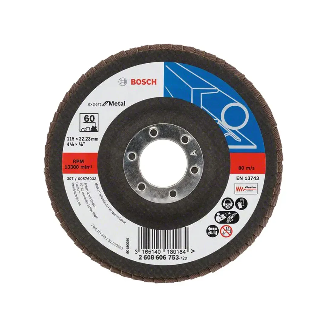 DISCO FLPA EXPERT FOR METAL 4.5'' CURVO FIBRA GRANO 60 BOSCH