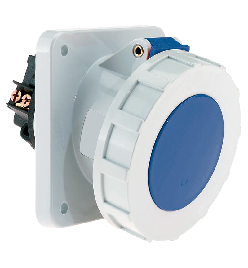 TOMA EMPOTRABLE 63A 3P+T 250V AZUL 9H IP67 12032 BALS