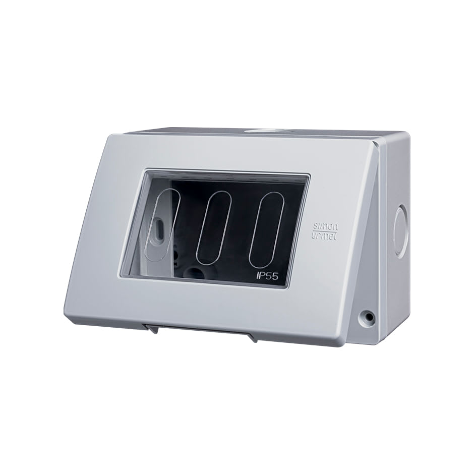 CAJA SUPERFICIE CON PLACA IP55 GRIS SIMON