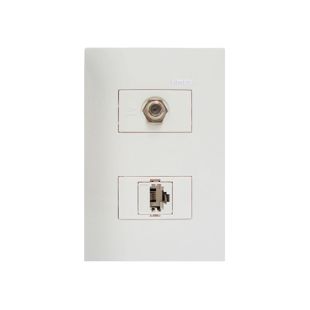 TOMA COAXIAL TV + TOMA TELEFO RJ11 SIMON