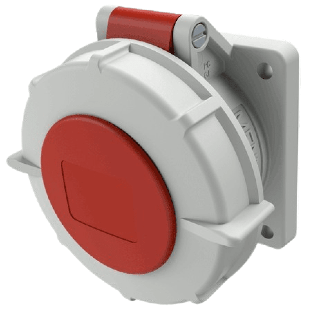 TOMA EMPOTRABLE RECTO 16AMP 3P+N+T 415V ROJO 6H IP67 (PARA AMAXX) CONEXION CON TORNILLOS MENNEKES