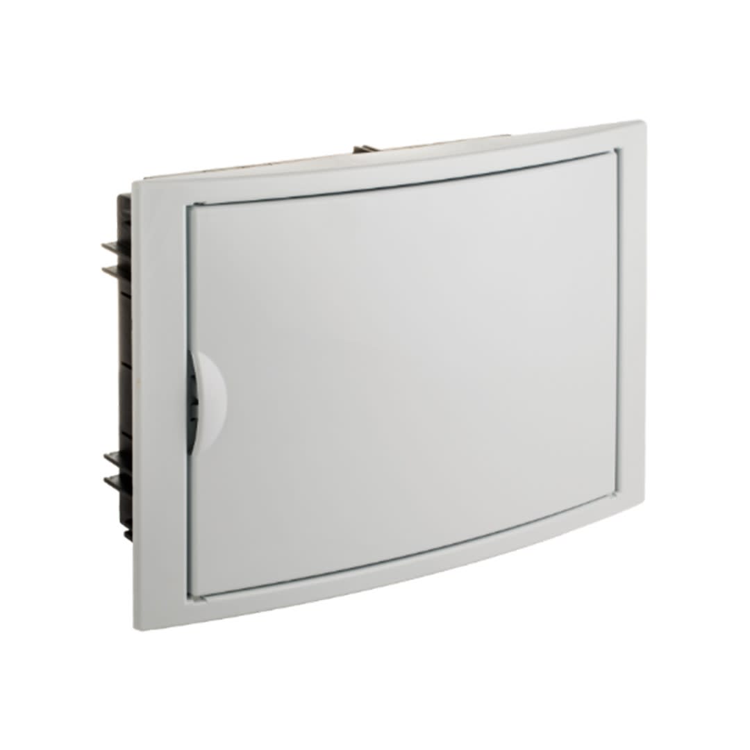 TABLERO EMPOTRADO TERMOPLASTICO. 14P. PUERTA BLANCA HORIZONTAL. 320X233X75MM SOLERA1