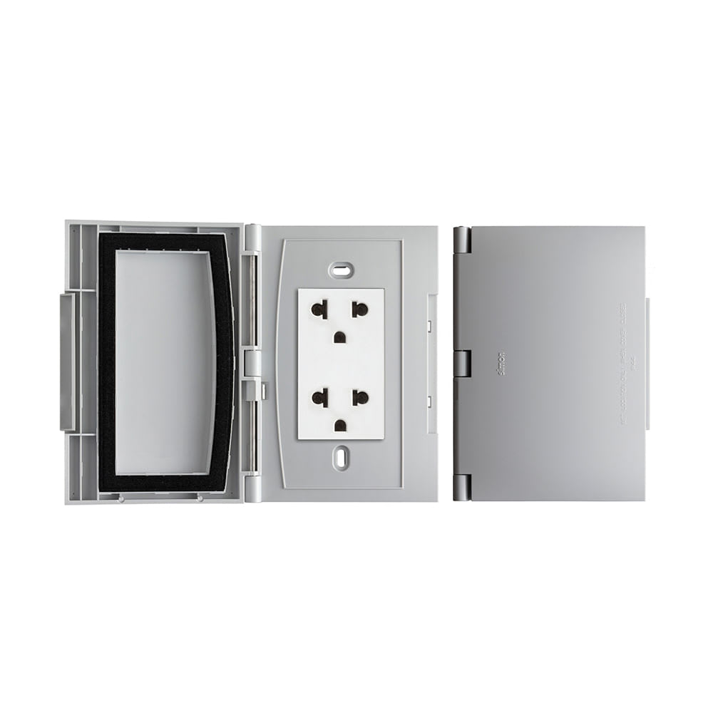 PLACA INTEMPERIE (TOMACORRIENTE DUPLEX)GRIS SIMON1
