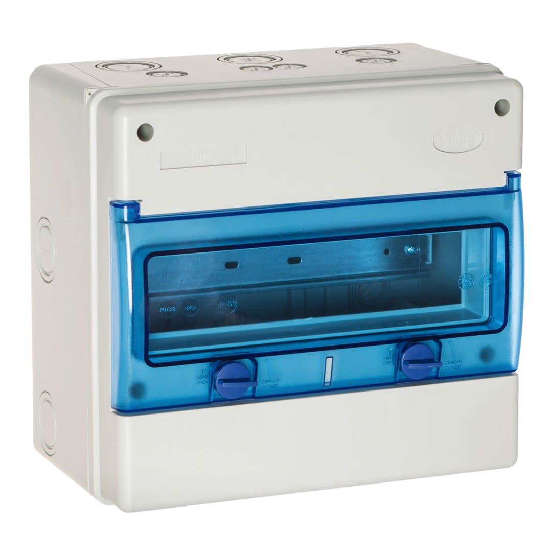 TABLERO ADOSADO TERMOPLASTICO 12P IK08 IP65 C/BORNE 270X250X160MM (NO PRETOQUELADO) SOLERA1