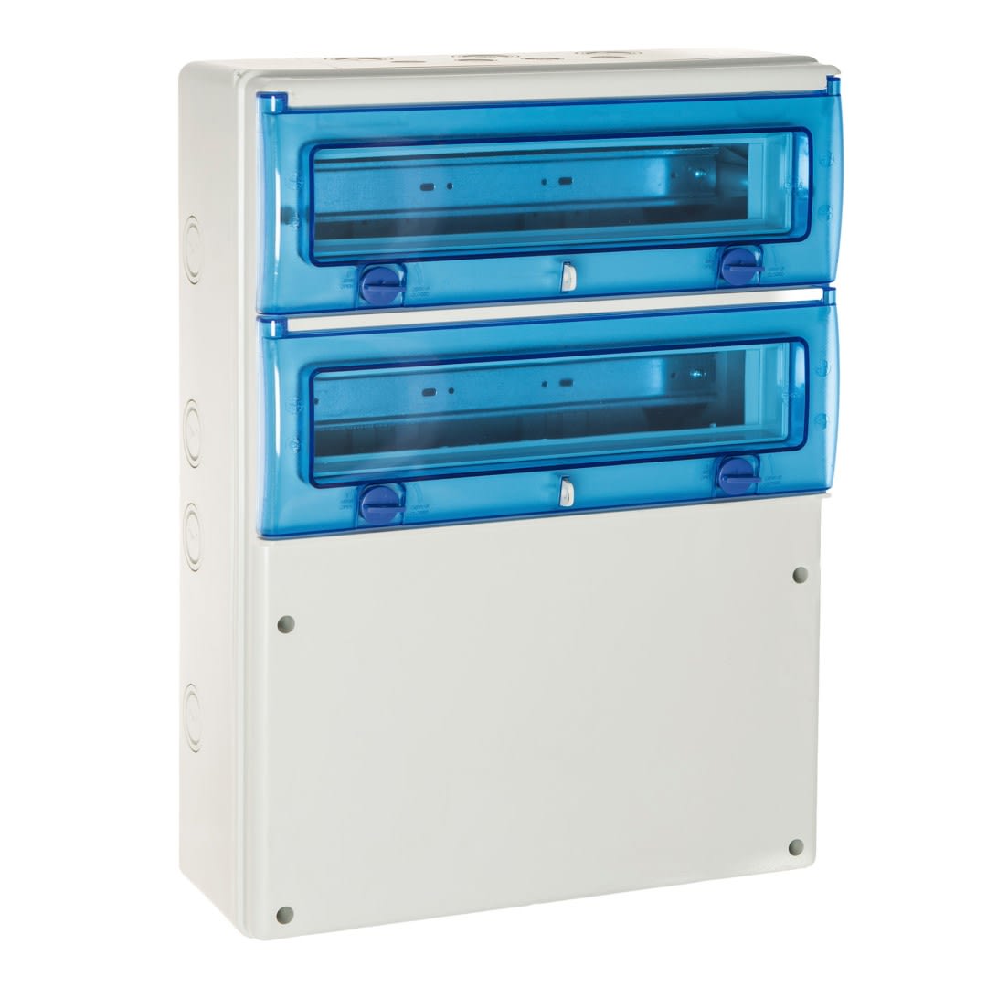 TABLERO ADOSADO TERMOPLASTICO P/TOMAS INDUS 32P C/BORNE 362X500X160MM SOLERA