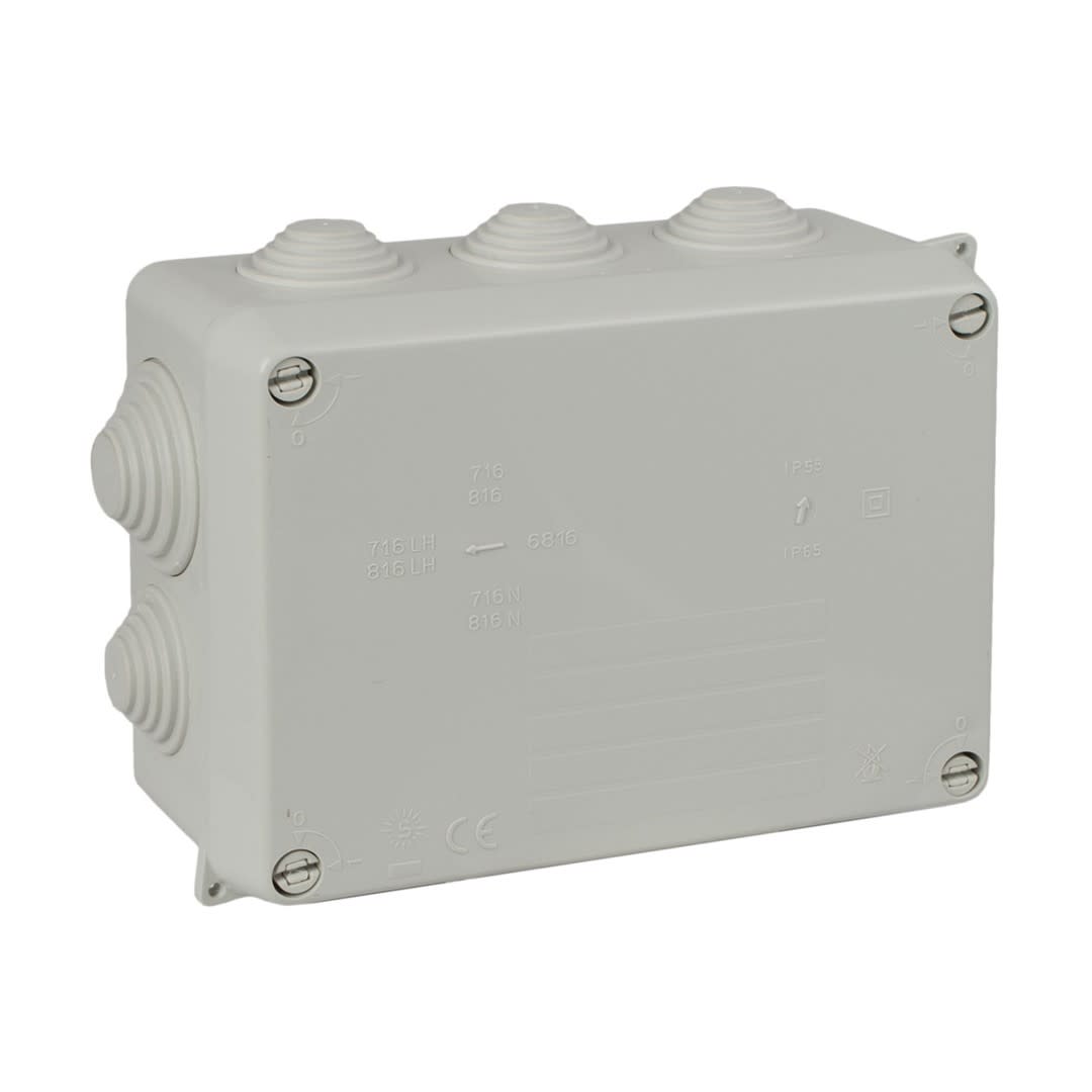 CAJA DE PASE CON CONOS GRIS 153X110X65MM SOLERA1