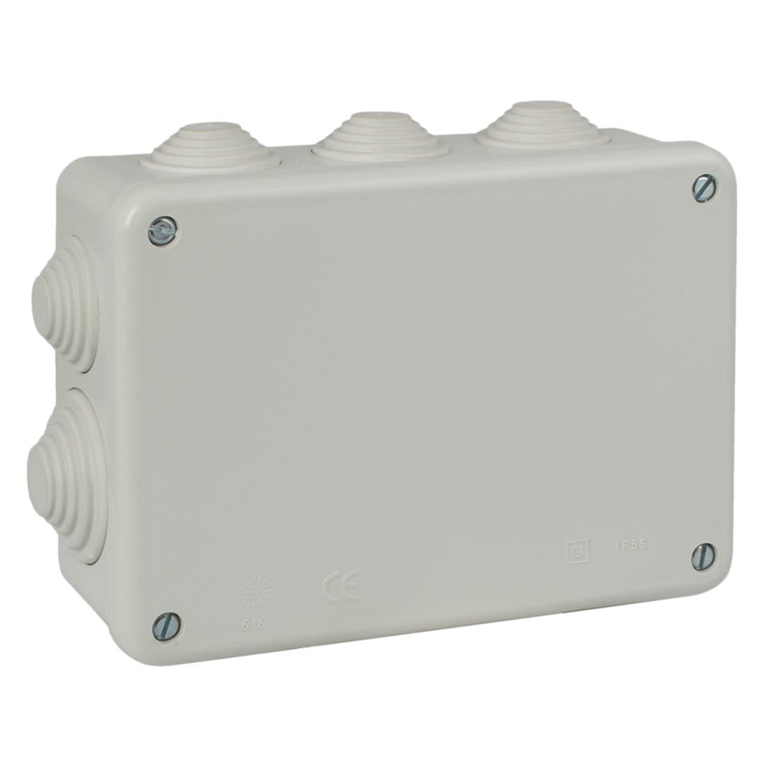 CAJA DE PASE CON CONOS GRIS 153X110X55MM SOLERA