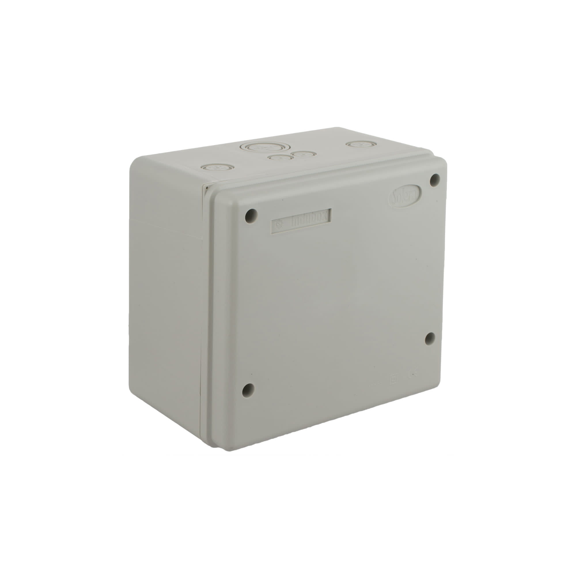 CAJA DE PASE SIN CONOS GRIS 215X200X140MM SOLERA