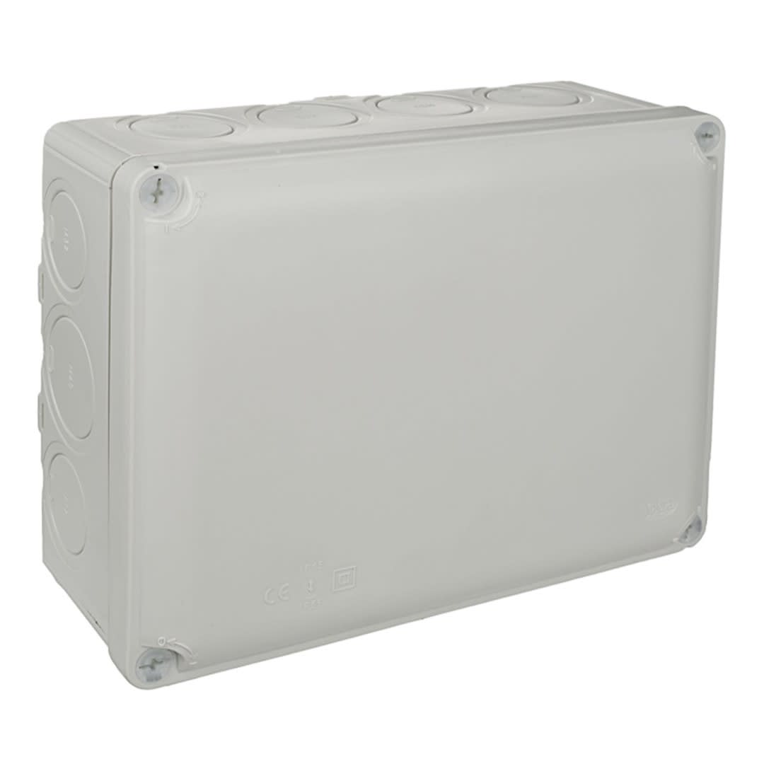 CAJA DE PASE LIBRE DE HALOGENO SIN CONOS 220X170X80MM IP65 IK08 GRIS SOLERA1