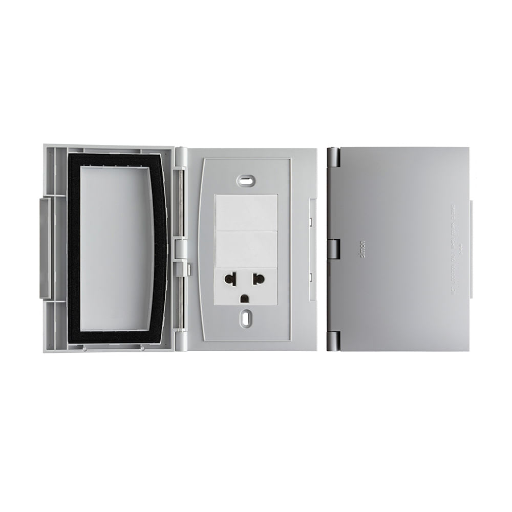 PLACA INTEMPERIE (INTERRUPTOR + TOMAC)GRIS SIMON1