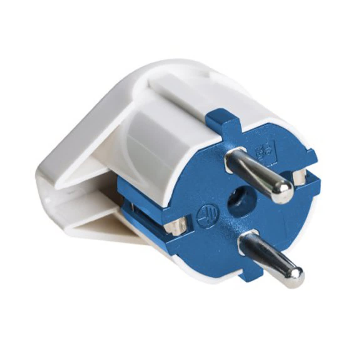 ENCHUFE SCHUKO BLANCO/AZUL CONEX TIPO L 2P+T 16A 250V SOLERA