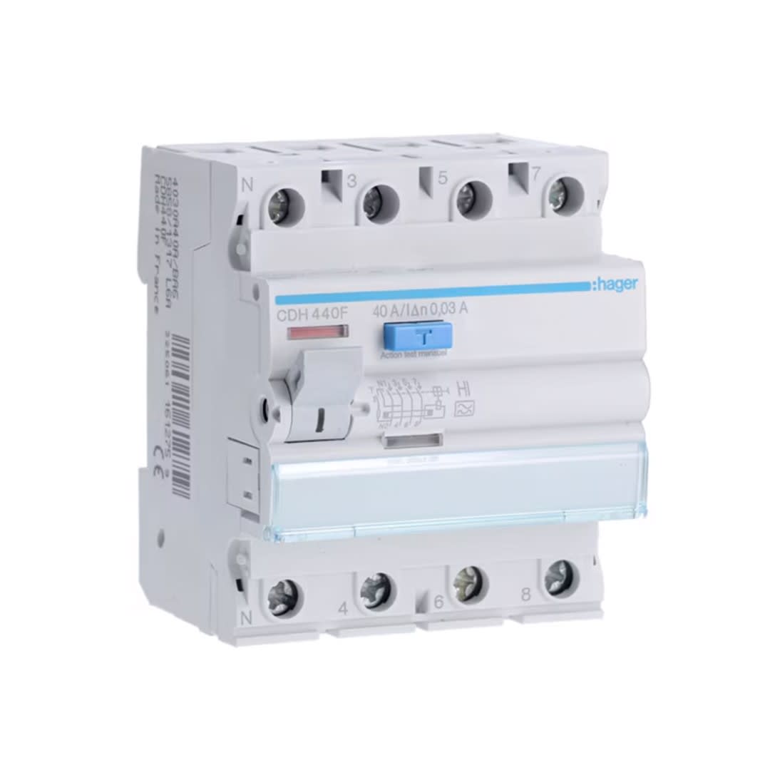 INT. DIFERENCIAL SUPERINMUNIZADO 4P 40A. TIPO A. 30MA. HAGER