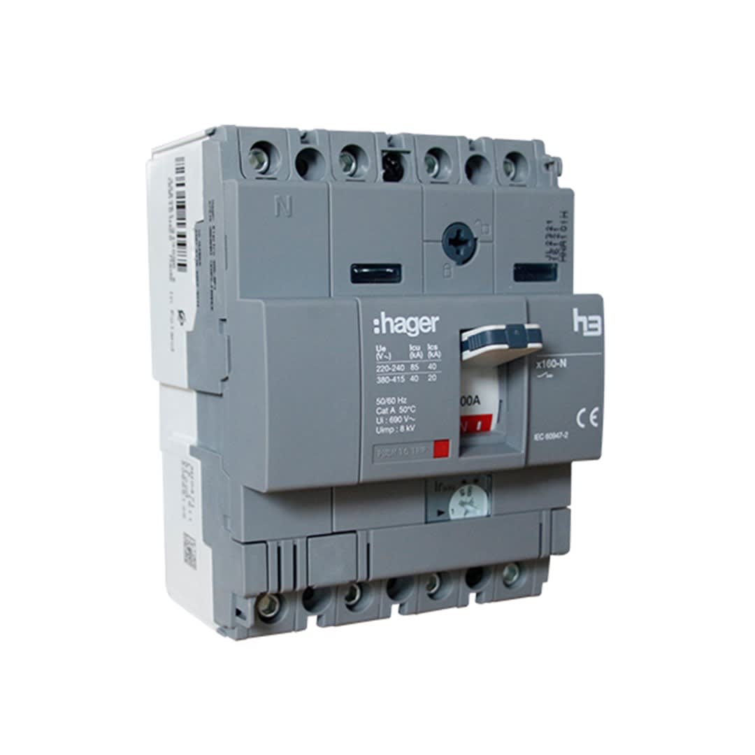 INT AUTOM CAJA MOLDEADA X160 4X100AMP 85KA/230V TA/MF IEC 60947-2 HAGER1