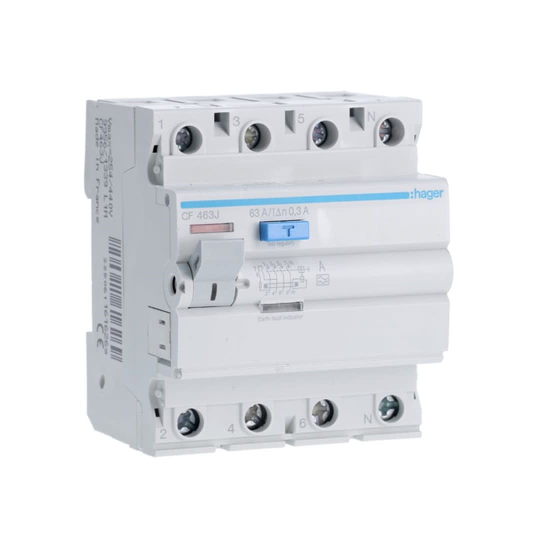 INT. DIFERENCIAL 4P 63A. TIPO AC. 300MA. HAGER1