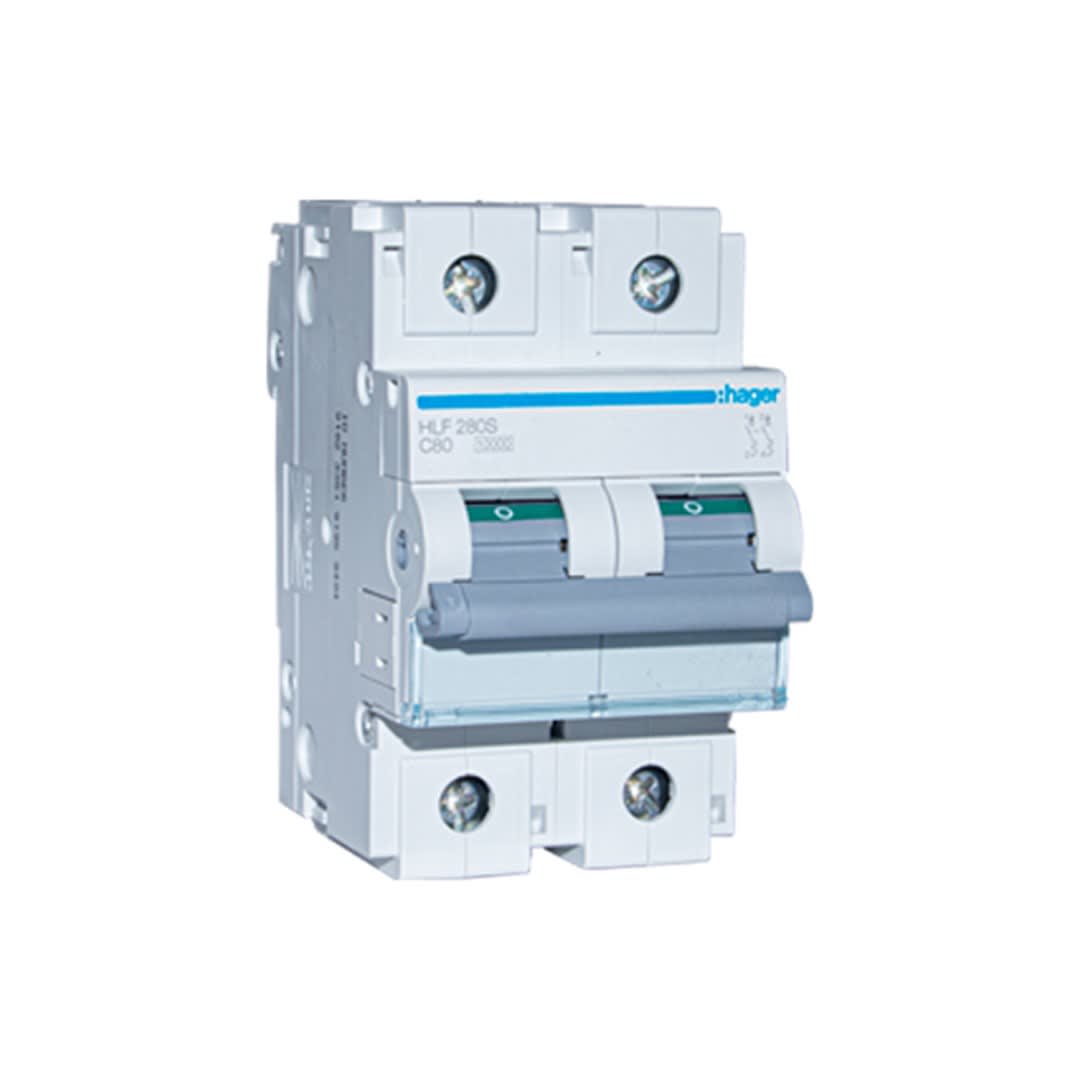 INT. RIEL TERMOMAGNETICO HLF 2P 80A C 10KA/400V HAGER