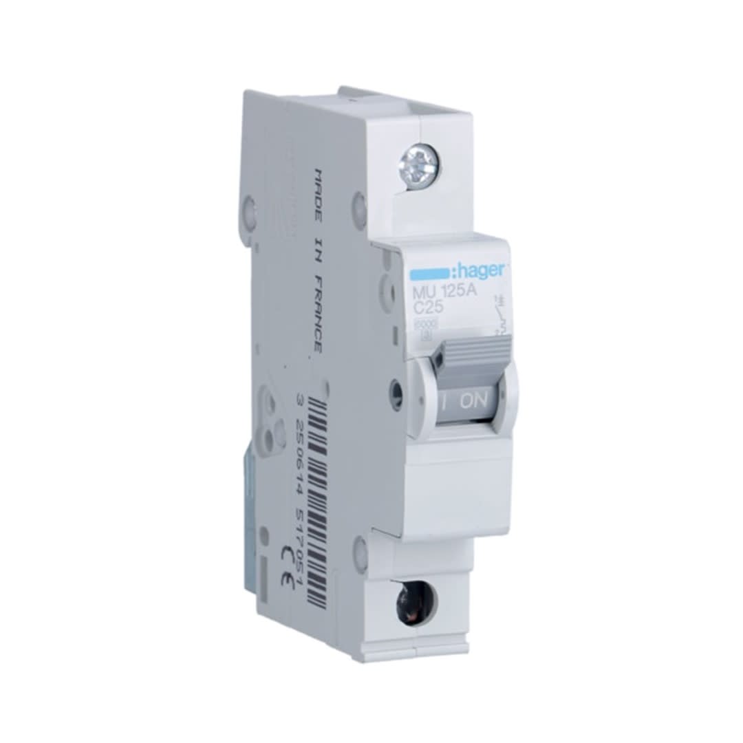 INT. RIEL TERMOMAGNETICO MU 1P 25A. C 6KA/230V HAGER1