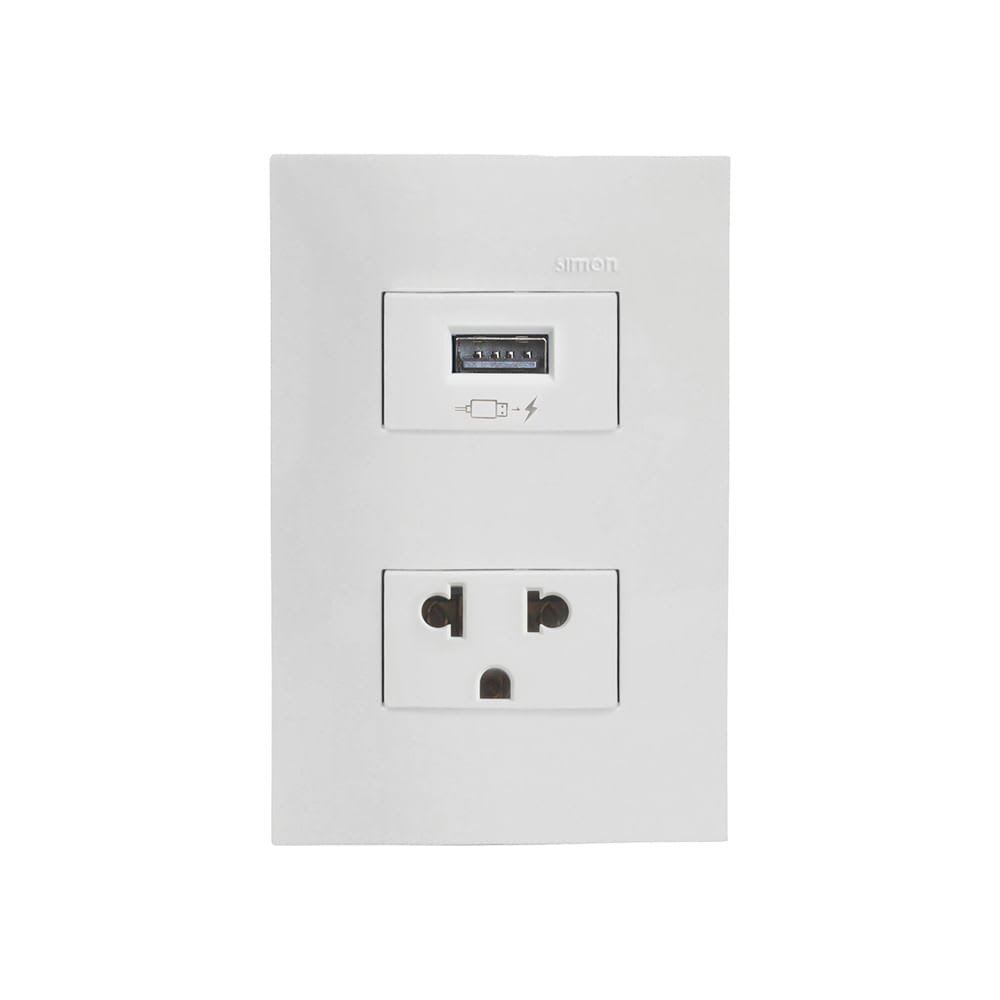 TOMACORRIENTE UNIVERSAL + TOMA USB SIMON