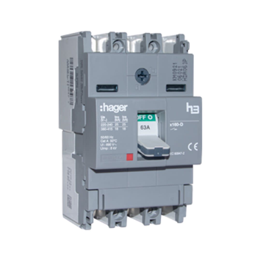 ITM CAJA MOLDEADA FIJO H3 X160 3P 25A TF/MF. 25KA/240V HAGER