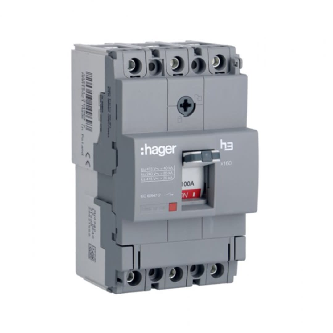 ITM CAJA MOLDEADA REG. H3 X160 3P (63-100A) TA/MF 85KA/240V HAGER1